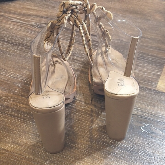 Bella Marie Beige Lace-Up Heels - Picture 6 of 8